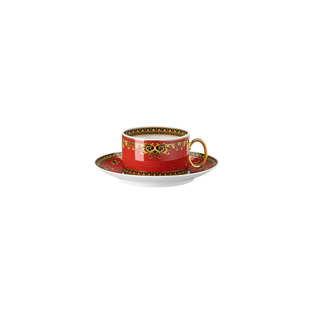 Versace Medusa Red Tea Cup & Saucer, 6 3/4 oz