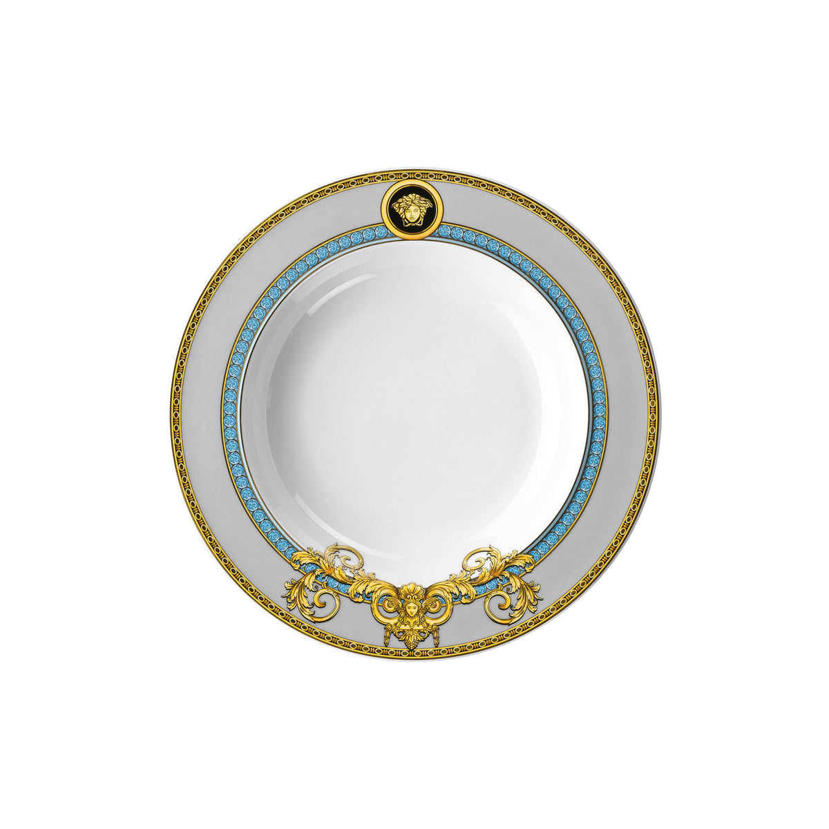 Versace Prestige Gala Rim Soup, 8 2/3 in, Le Bleu