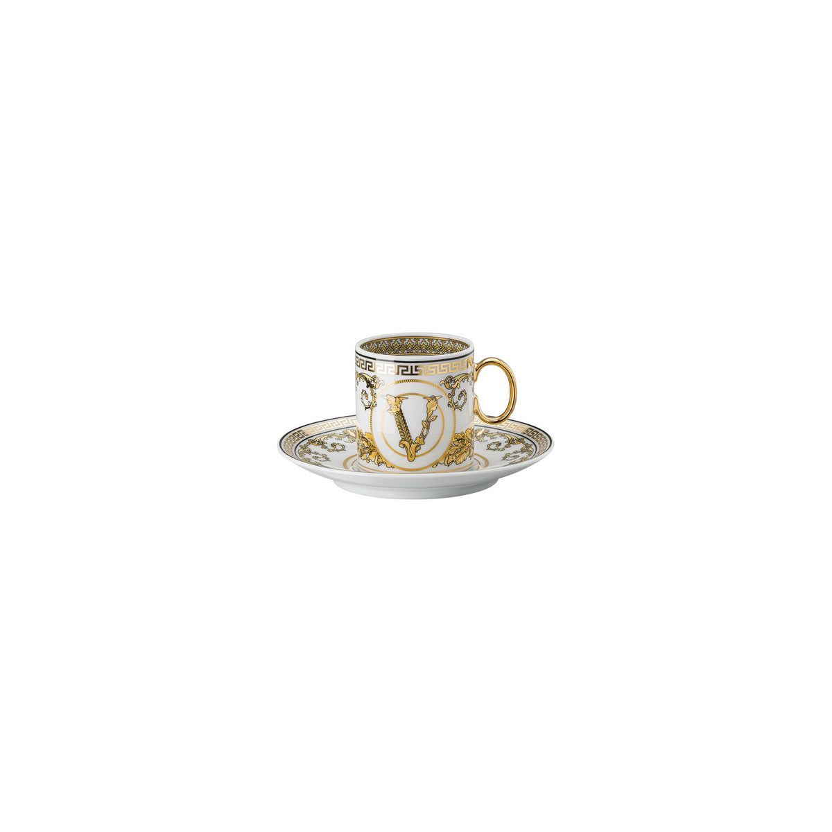 Versace Virtus Gala A.D. Cup & Saucer, White