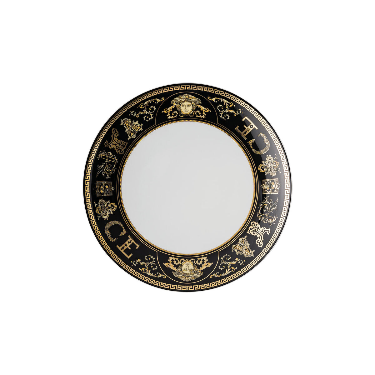 Versace Virtus Gala Salad Plate, 8 1/4 in, Black
