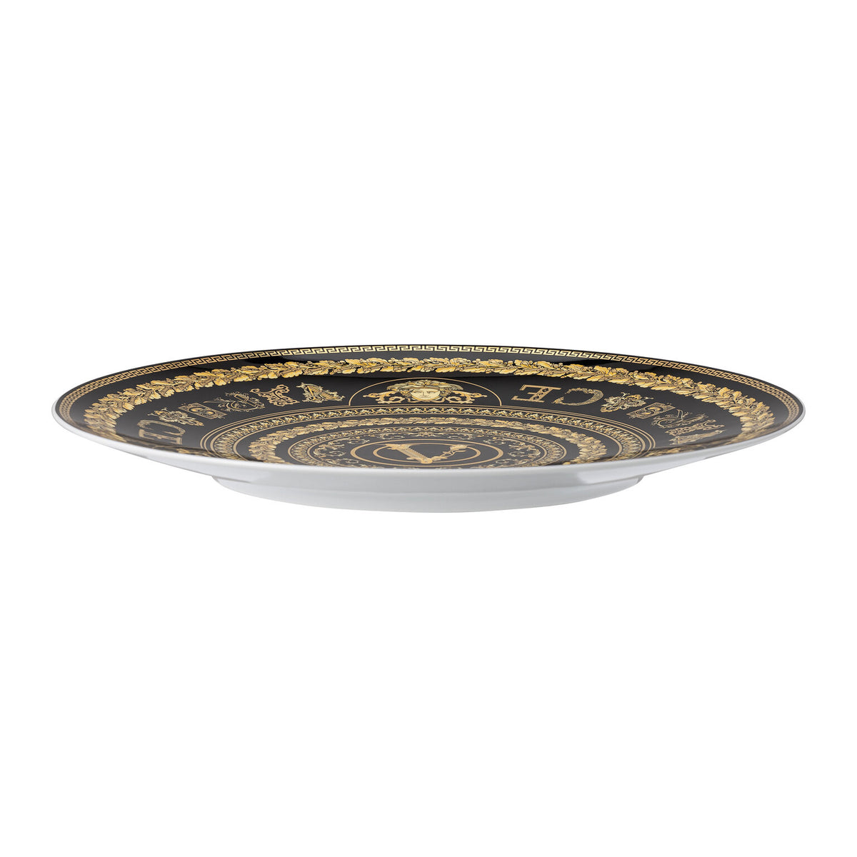 Versace Virtus Gala Service Plate, 13 in, Black, view 2