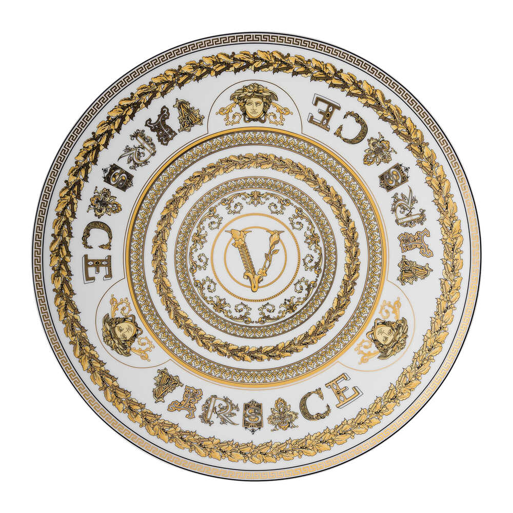 Versace Virtus Gala Service Plate, 13 in, White