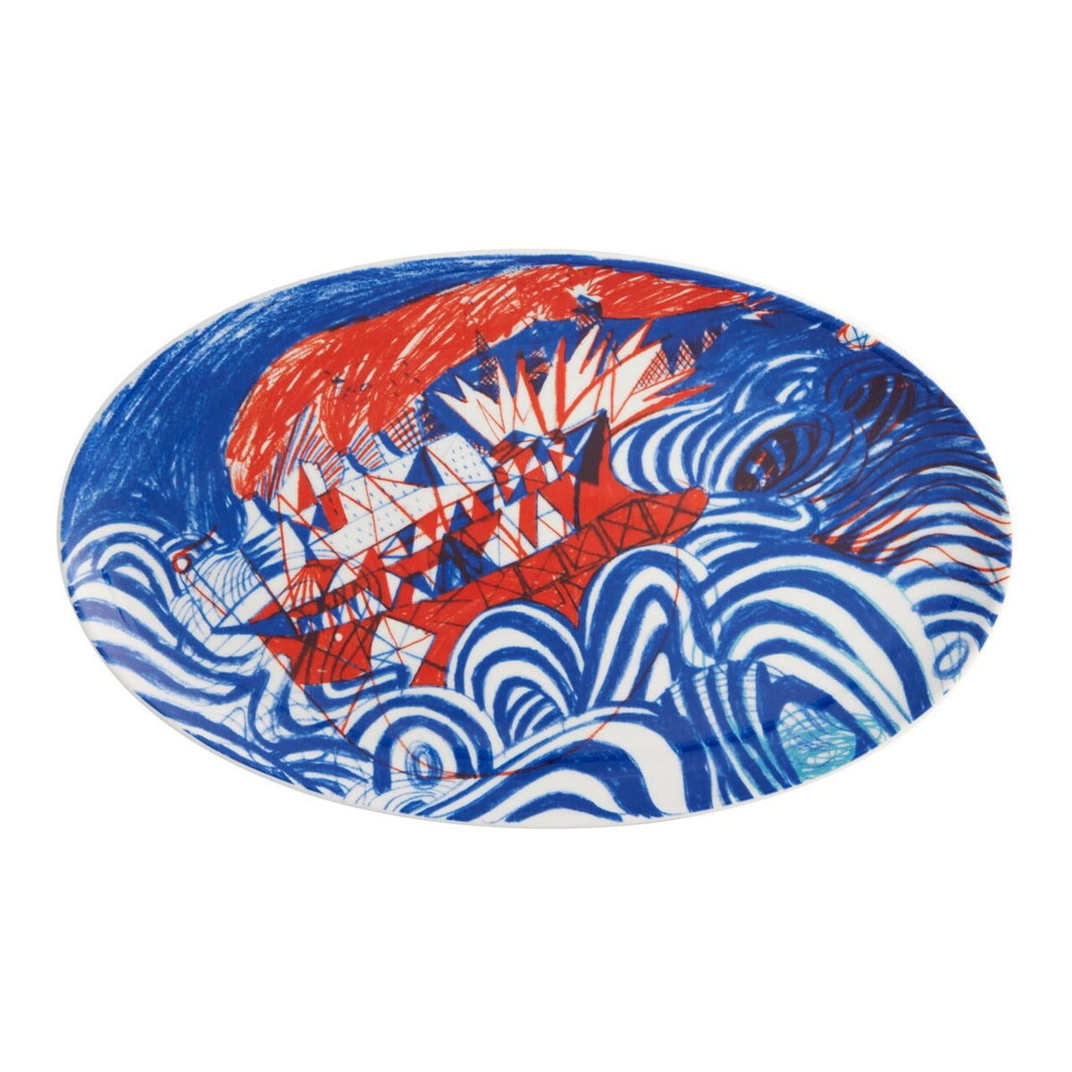 Vista Alegre 2i - Ilustradores Internacionais Oval Plate Johanna Benz on a white background