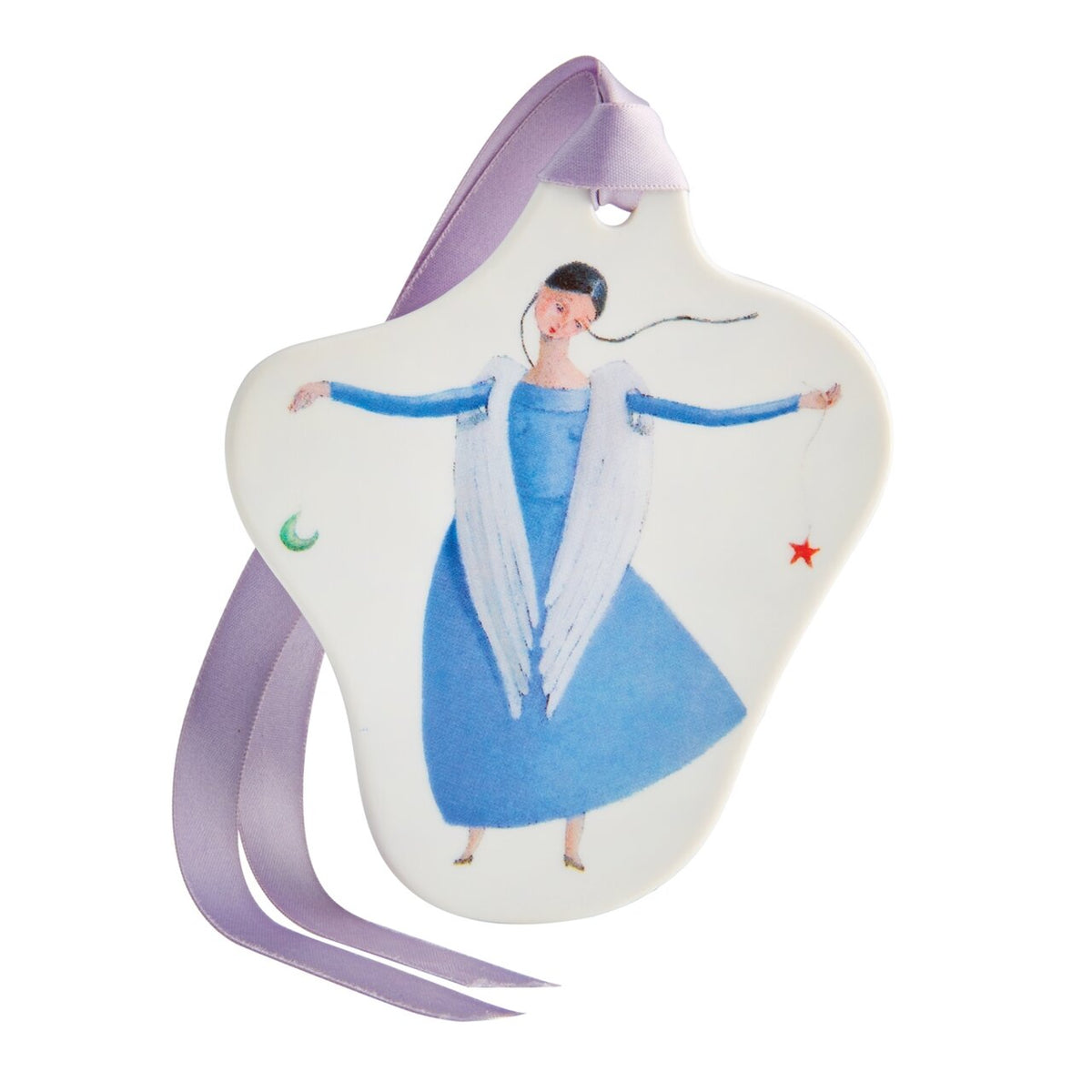 Vista Alegre Angels Blue Angel Ornament on a white background