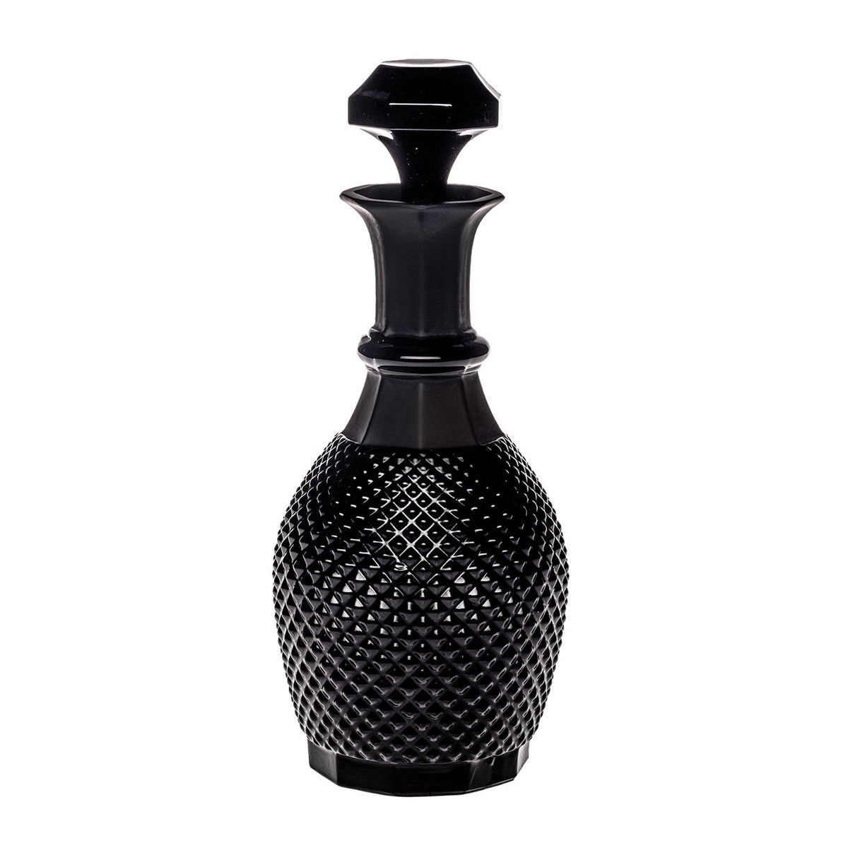 Vista Alegre Bicos Bicolor Black Wine Decanter Matte / Glass on a white background