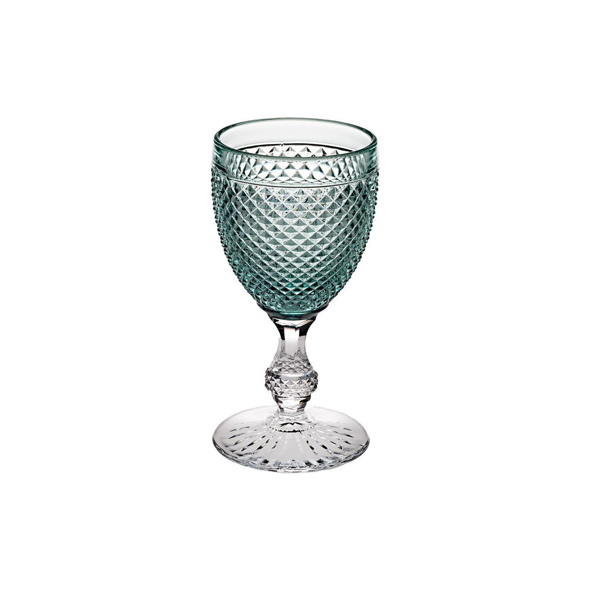 Vista Alegre Bicos Bicolor Goblet with Mint Green Top on a white background