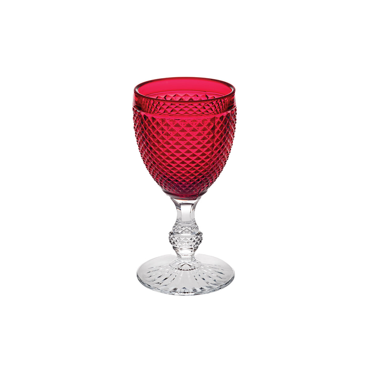 Vista Alegre Bicos Bicolor Goblet with Red Top on a white background