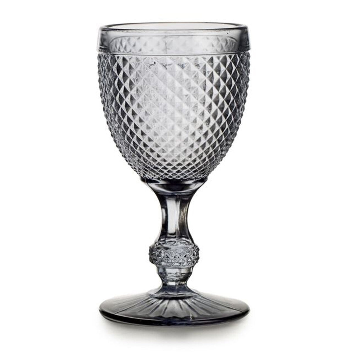 Vista Alegre Bicos Cinza Set of 4 Water Goblets Gray on a white background
