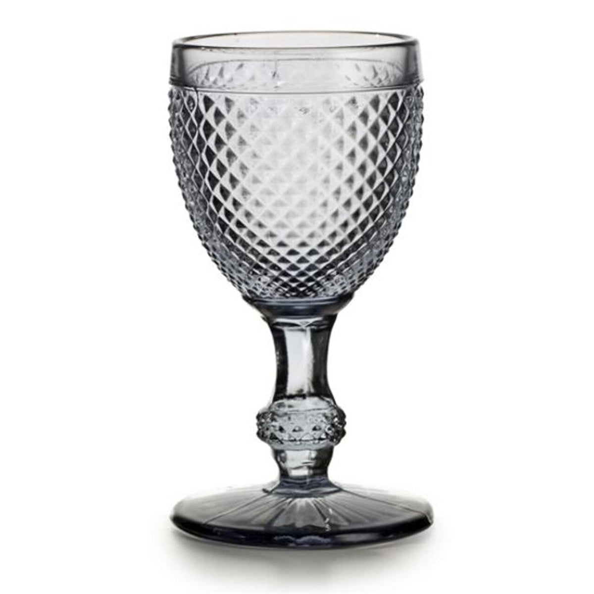Vista Alegre Bicos Cinza Set of 4 White Wine Goblets Gray on a white background
