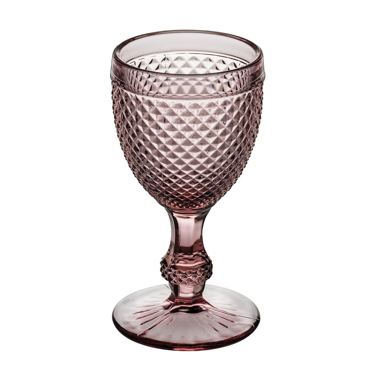 Vista Alegre Bicos Rosa Set of 4 Water Goblets Pink on a white background