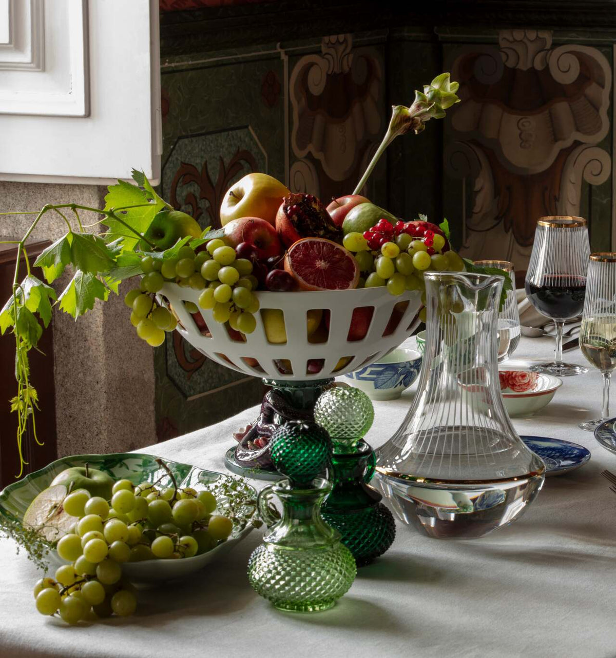 Vista Alegre Bicos Verde Dark Green Cruet, view 3