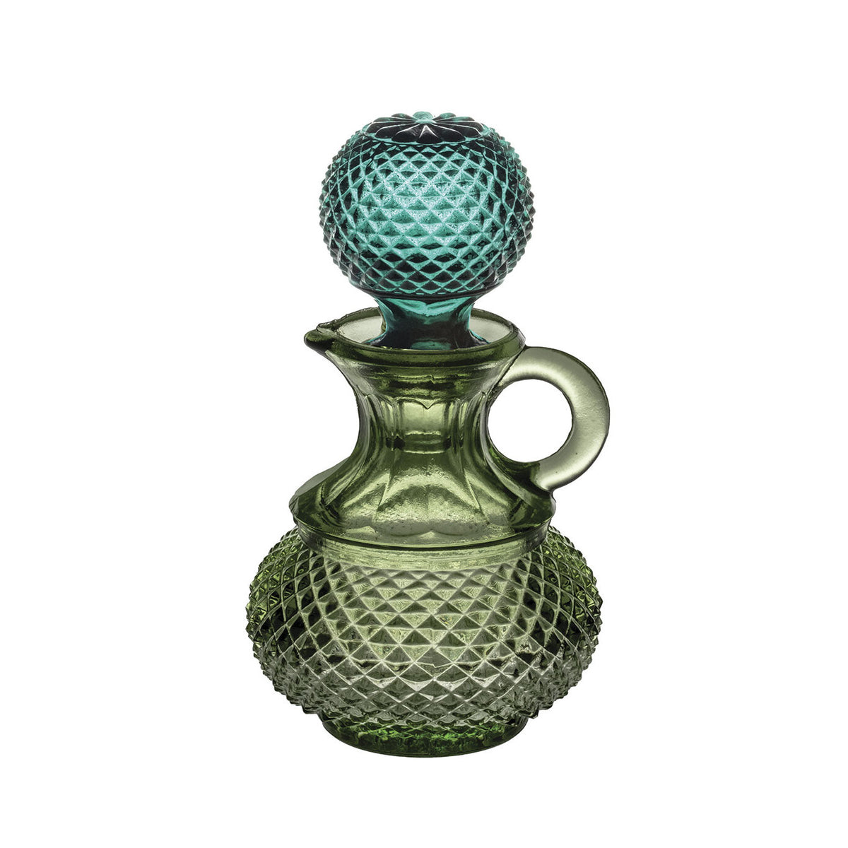 Vista Alegre Bicos Verde Light Green Cruet on a white background