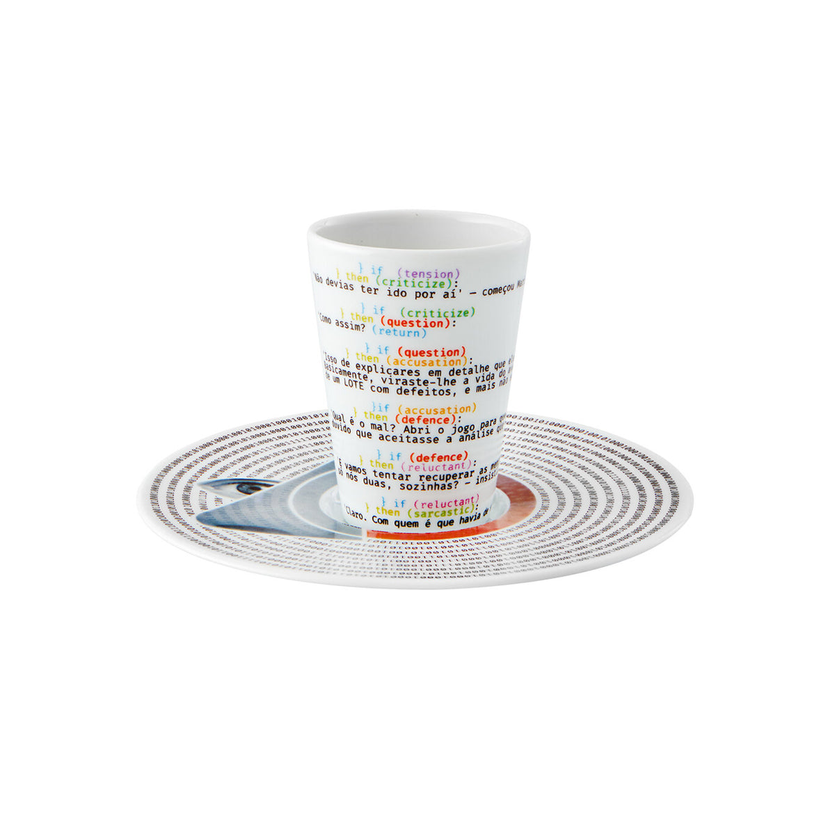 Vista Alegre Bode Inspiratório Coffee Cup with Saucer XIV on a white background