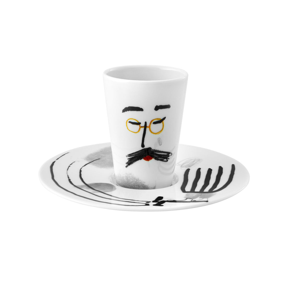 Vista Alegre Bode Inspiratório Coffee Cup with Saucer XV on a white background