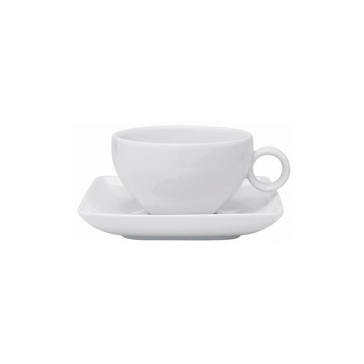 Vista Alegre Carré White Breakfast Cup & Saucer on a white background