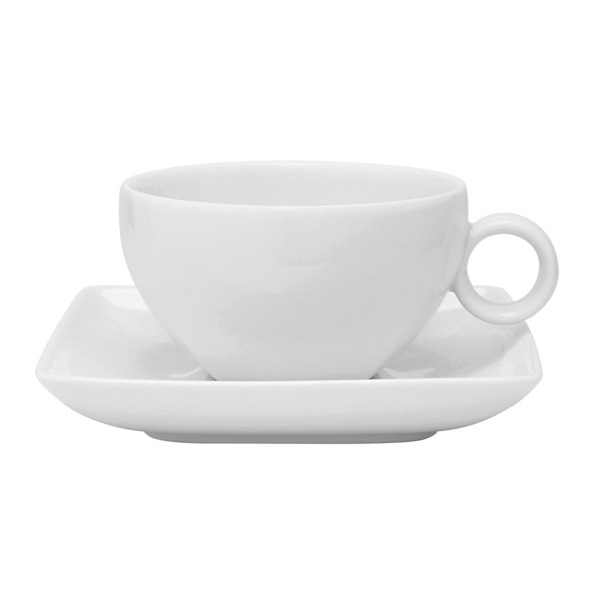 Vista Alegre Carré White Tea Cup & Saucer on a white background