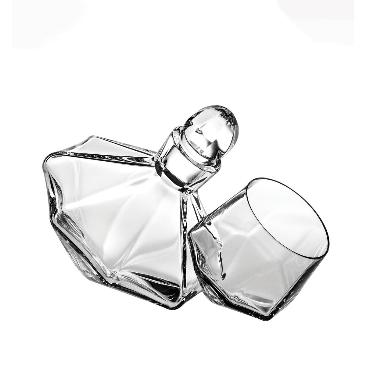 Vista Alegre Carrossel Whisky Decanter and 2 Old Fashioned on a white background