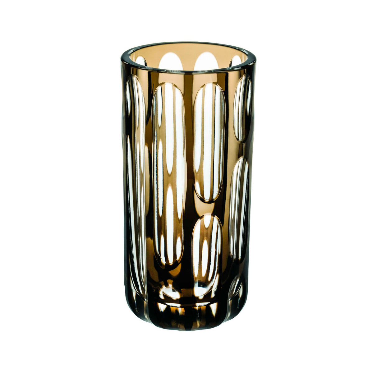 Vista Alegre Cattedrale Case with Double Brown Vase on a white background