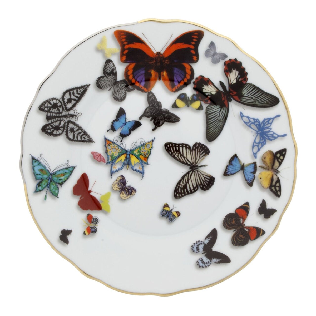 Vista Alegre Christian Lacroix Butterfly Parade Bread & Butter Plate on a white background