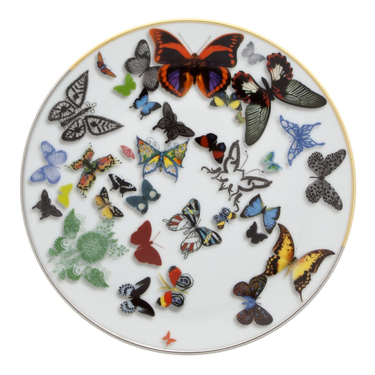 Vista Alegre Christian Lacroix Butterfly Parade Dessert Plate on a white background