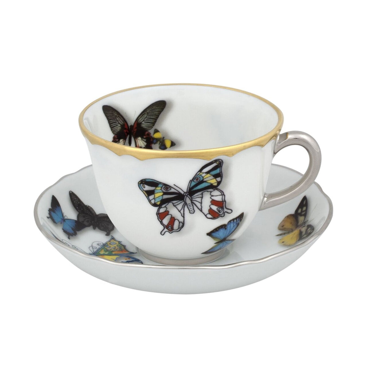 Vista Alegre Christian Lacroix Butterfly Parade Set of 2 Coffee Cups & Saucers, view 3