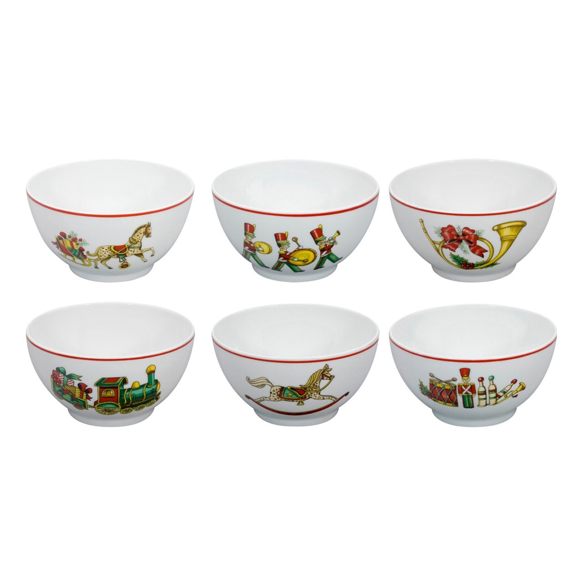 Vista Alegre Christmas Magic Set of 6 Bowls on a white background