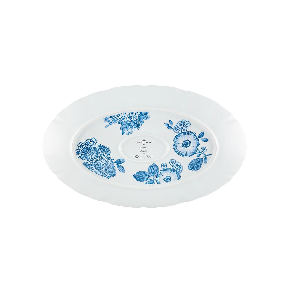 Vista Alegre Coralina Blue Large Oval Platter, view 2