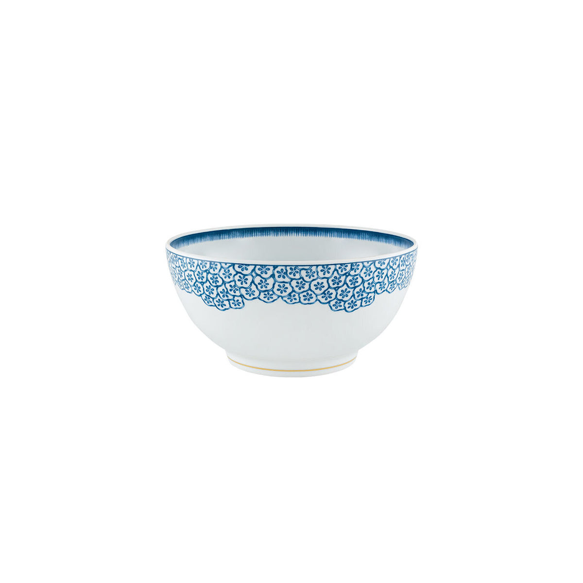 Vista Alegre Coralina Blue Salad Bowl on a white background