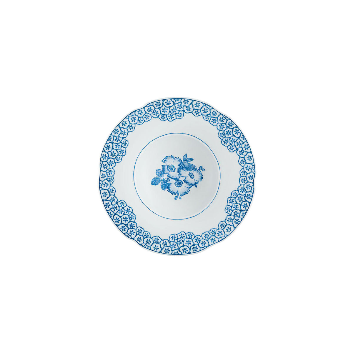 Vista Alegre Coralina Blue Soup Plate on a white background