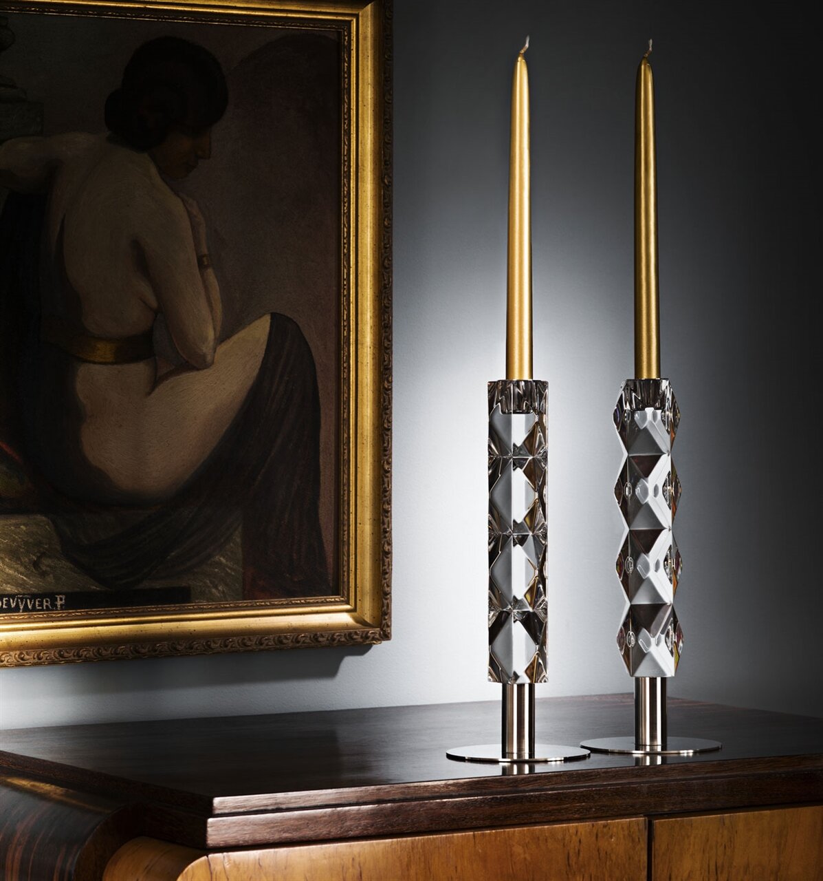 Vista Alegre Diamanti Candlestick with Metal Foot, view 2