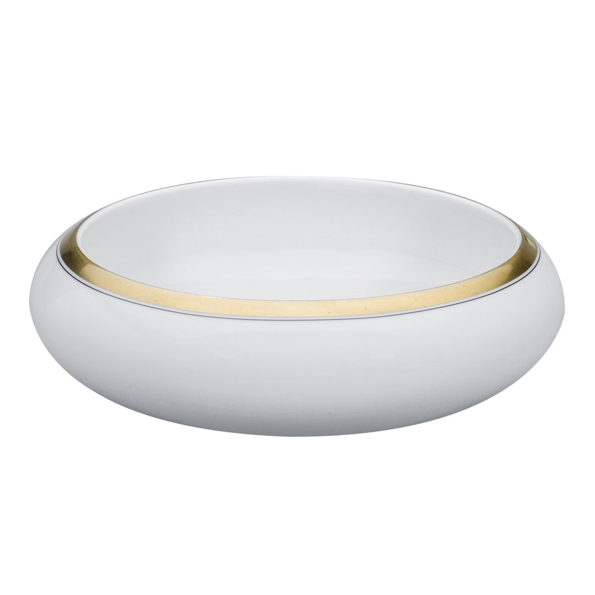 Vista Alegre Domo Gold Salad Bowl on a white background