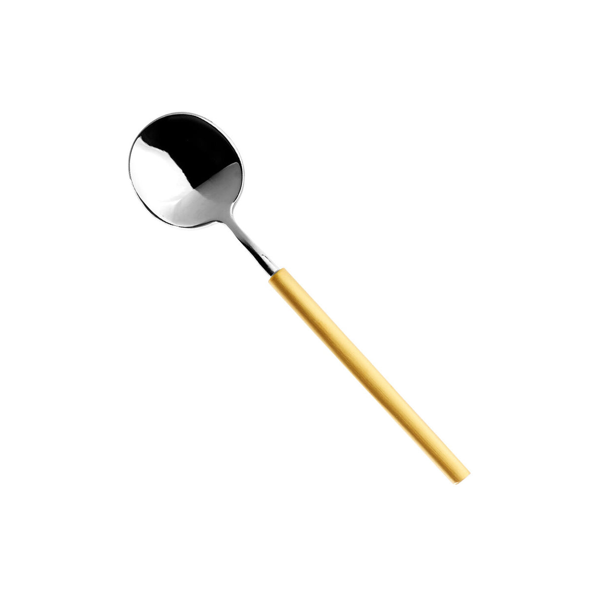 Vista Alegre Domo Handle Matte Gold Coffee Spoon on a white background