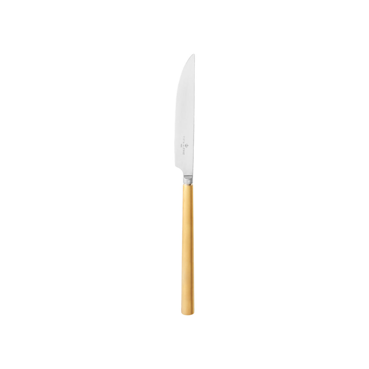 Vista Alegre Domo Handle Matte Gold Table Knife on a white background