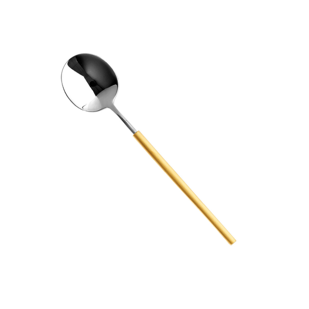 Vista Alegre Domo Handle Matte Gold Tea Spoon on a white background
