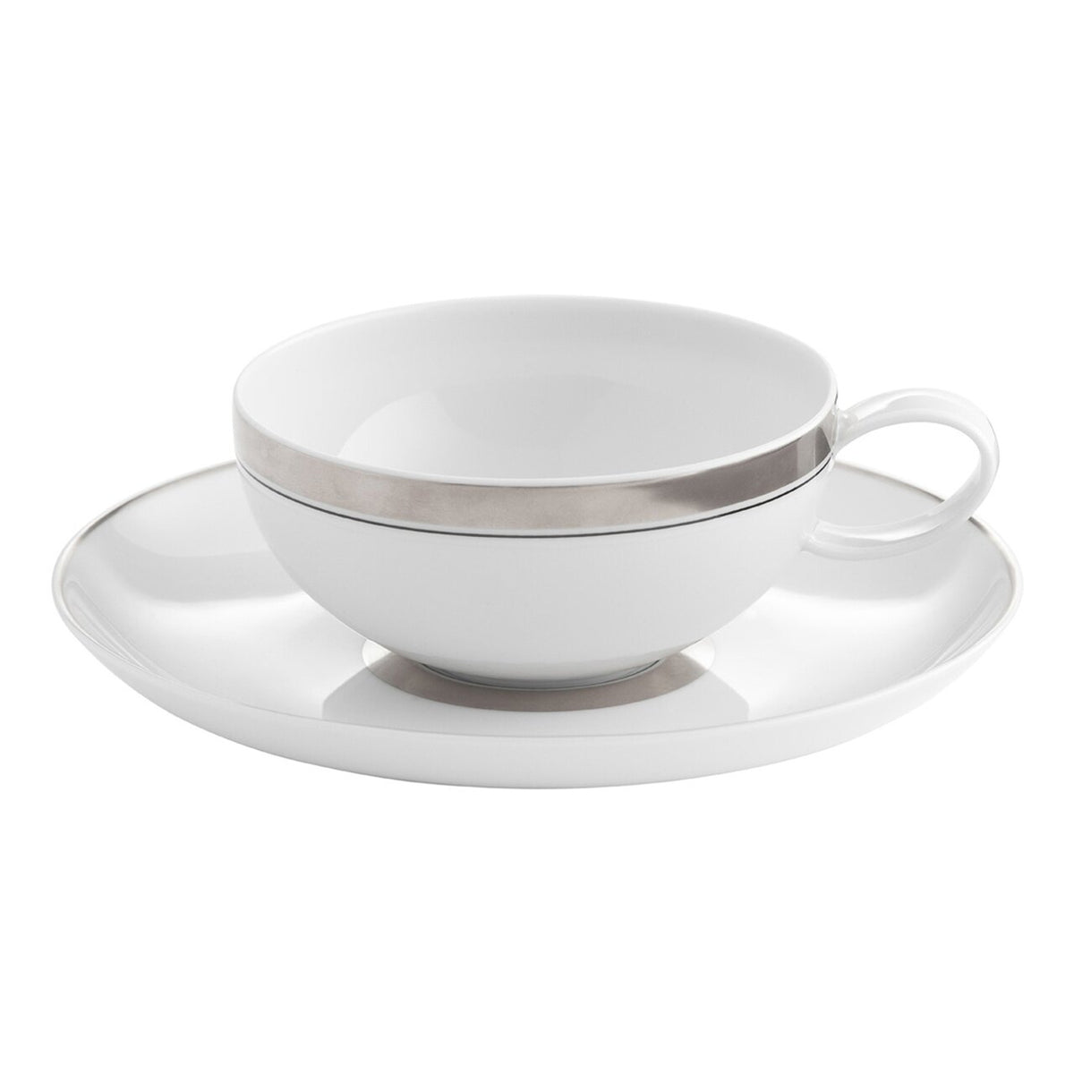 Vista Alegre Domo Platinum Tea Cup & Saucer on a white background