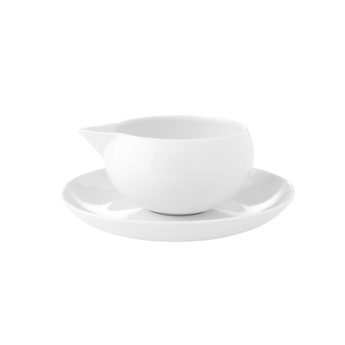 Vista Alegre Domo White Sauceboat & Stand, view 2