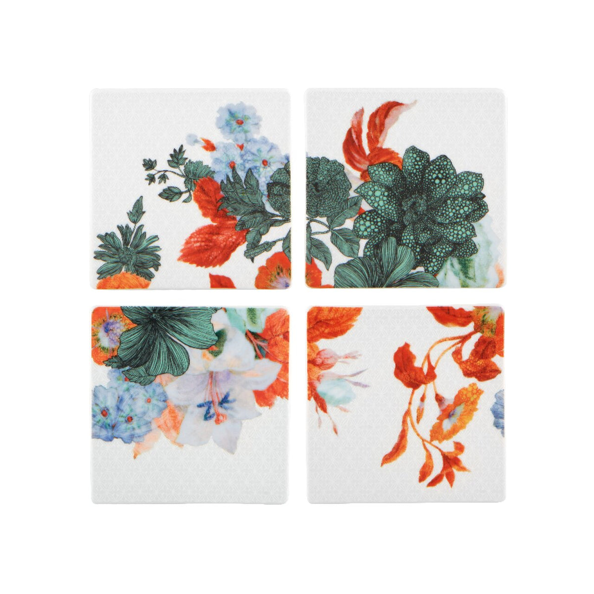 Vista Alegre Duality Set of 4 Coasters on a white background