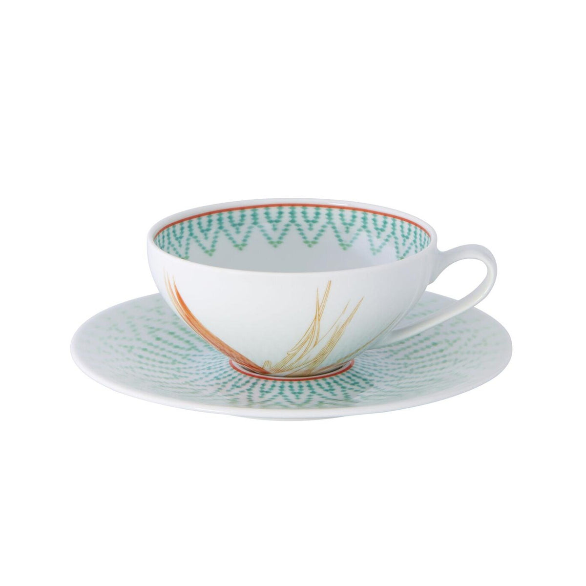 Vista Alegre Fiji Tea Cup and Saucer on a white background