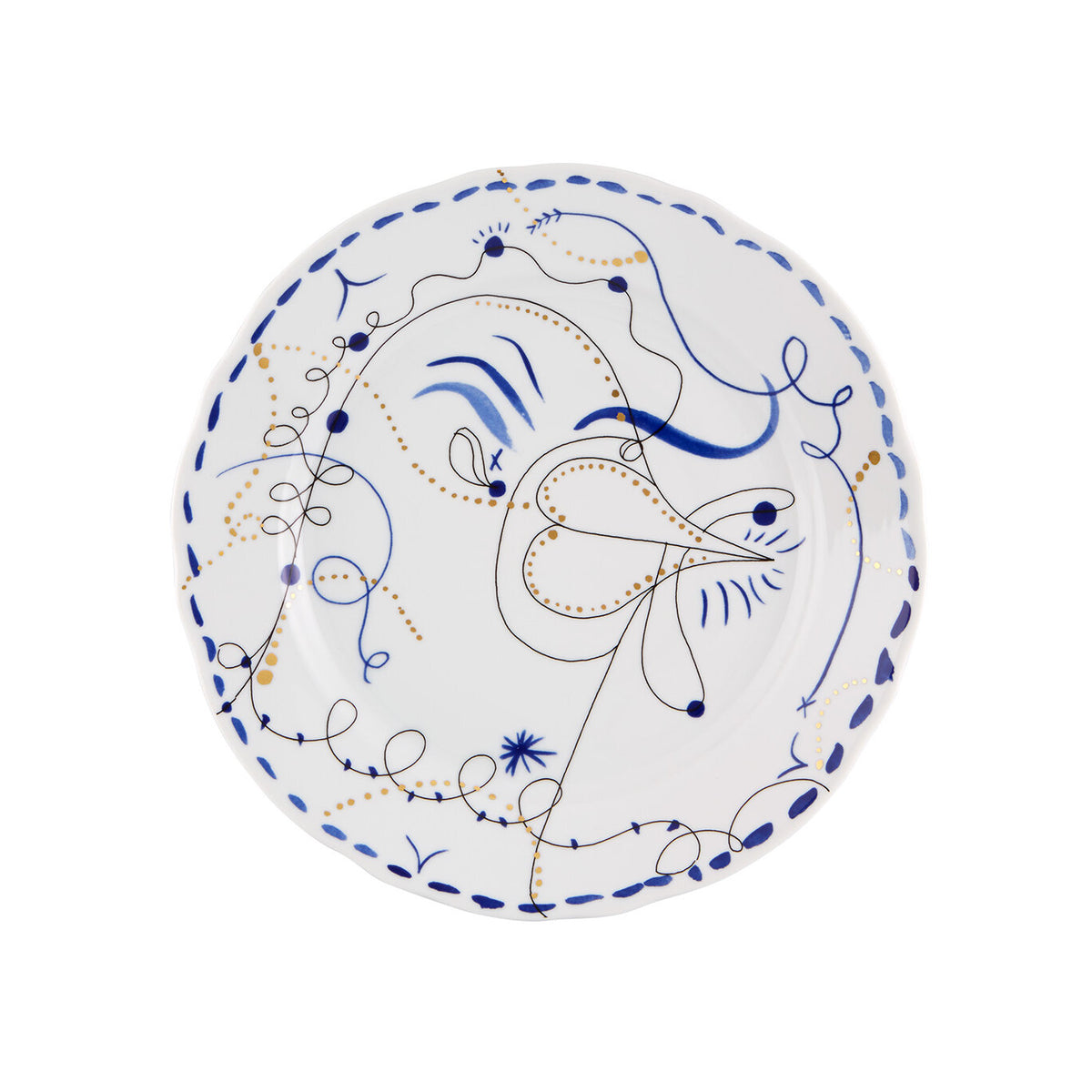 Vista Alegre Folkifunki Dinner Plate Chicken on a white background