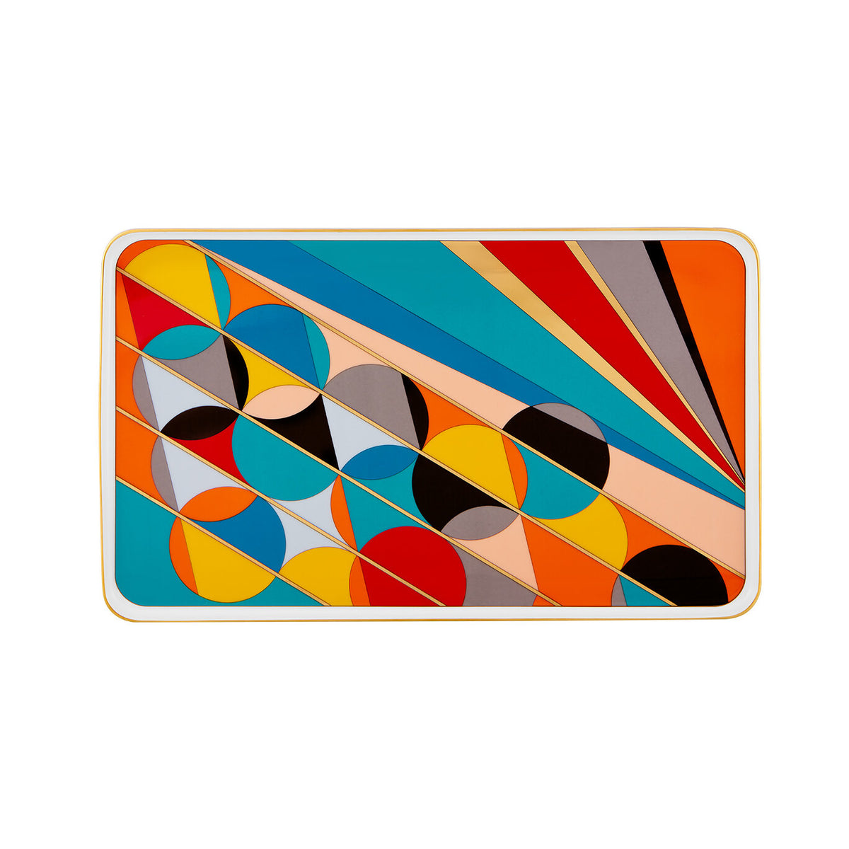 Vista Alegre Futurismo Large Rectangular Tray on a white background