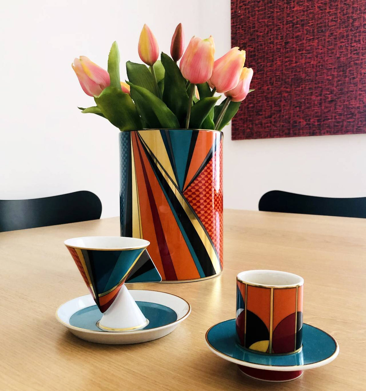 Vista Alegre Futurismo Set of 4 Coffee Cups & Saucers, view 6