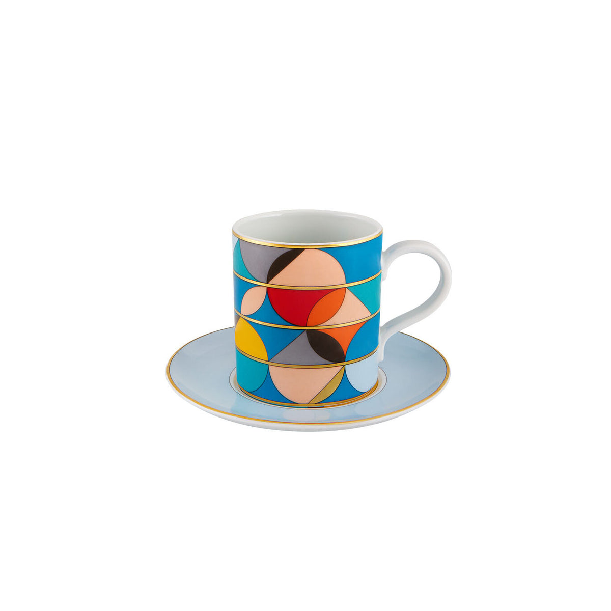 Vista Alegre Futurismo Tea Cup with Saucer on a white background