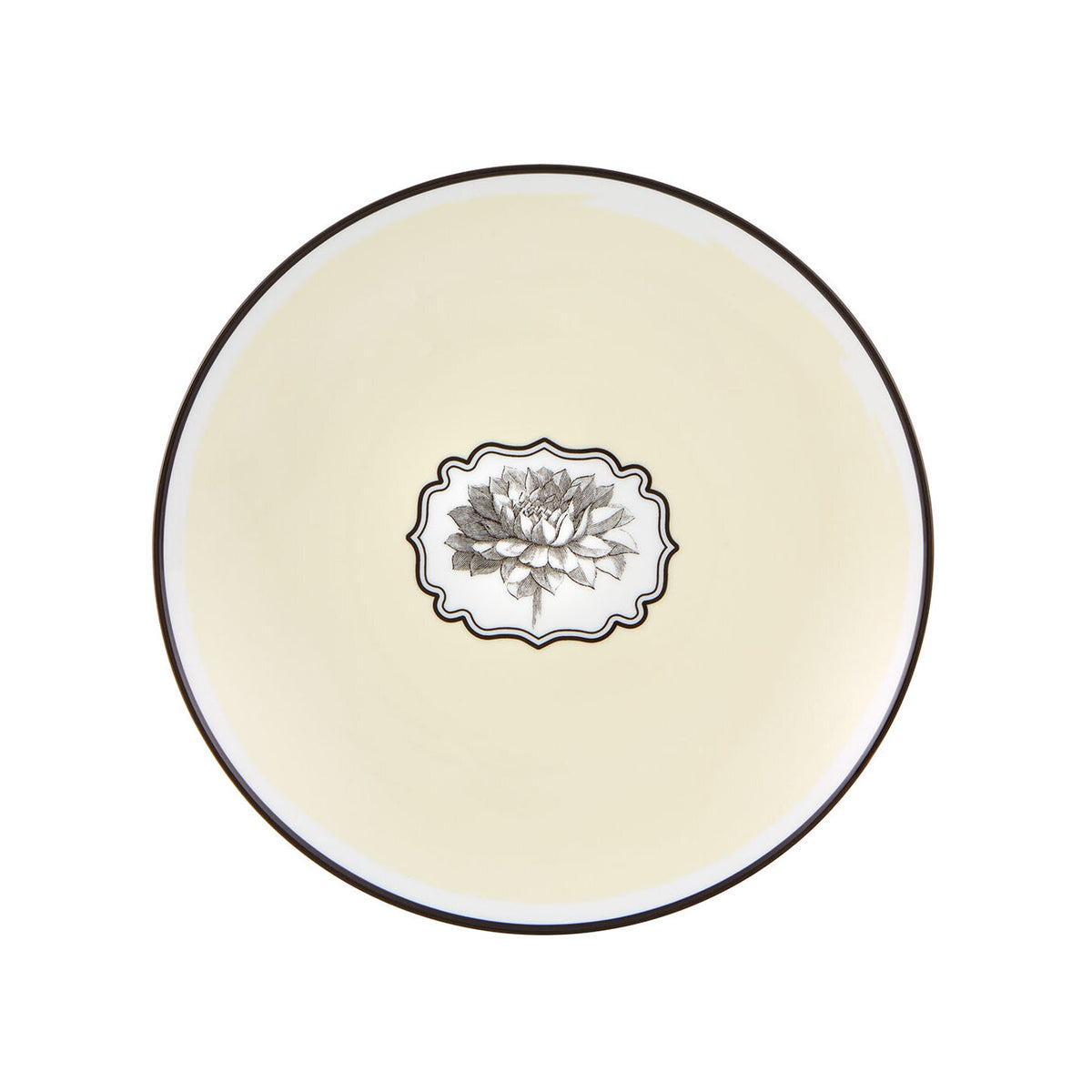 Vista Alegre Herbariae Dessert Plate Yellow on a white background