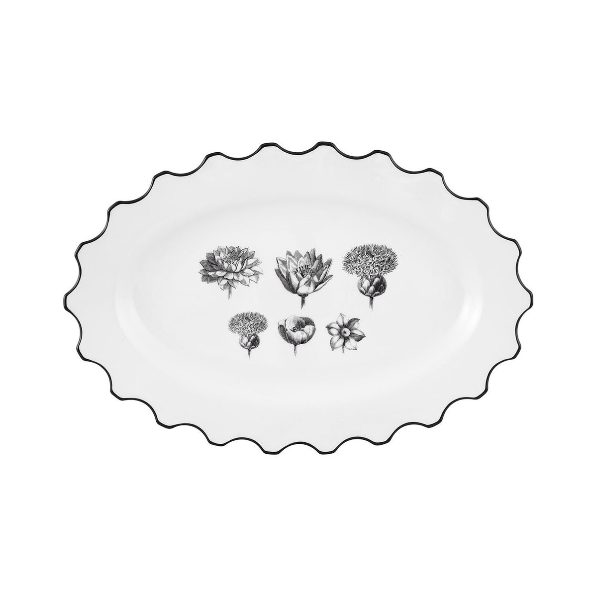 Vista Alegre Herbariae Small Oval Platter on a white background