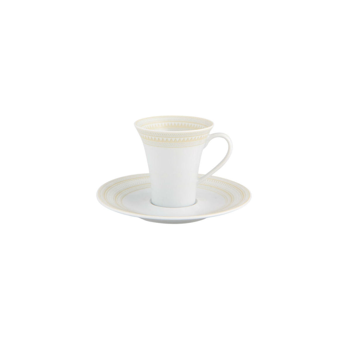 Vista Alegre Ivory Coffee Cup and Saucer on a white background