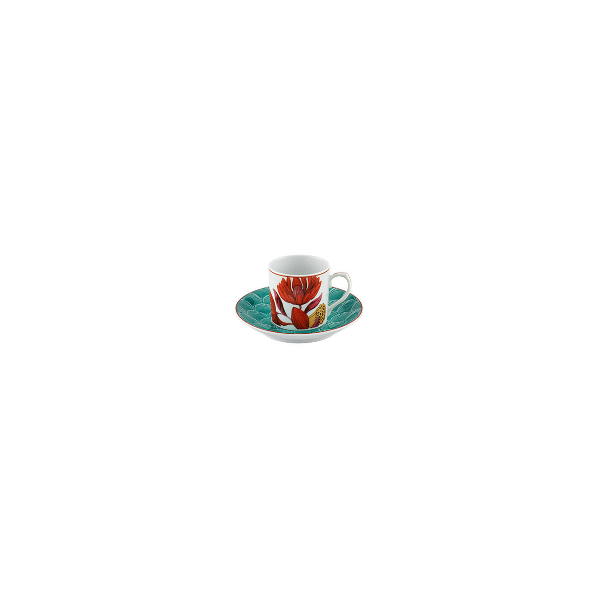 Vista Alegre Lotus Coffee Cup & Saucer on a white background