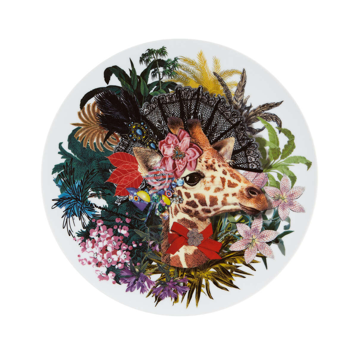 Vista Alegre Love Who You Want Charger Plate Jungle Doña Jirafa on a white background