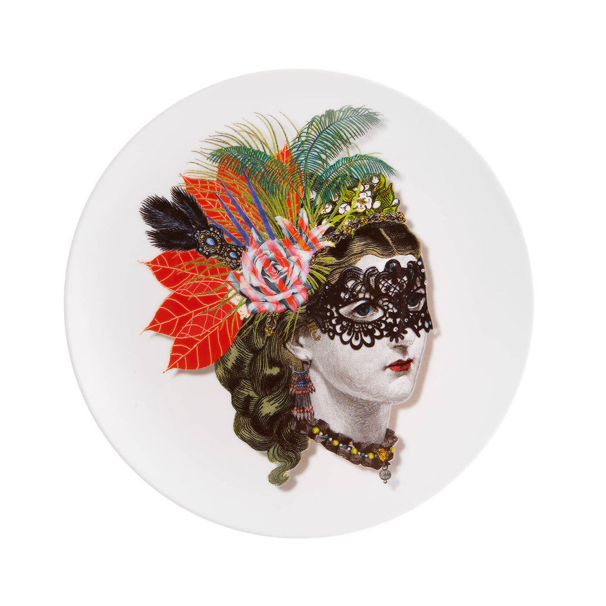 Vista Alegre Love Who You Want Dessert Plate Mamzelle Scarlet on a white background