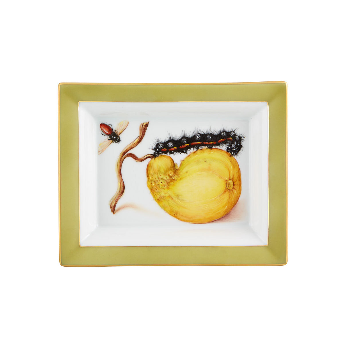 Vista Alegre Natura Rectangular Tray Pumpkin on a white background