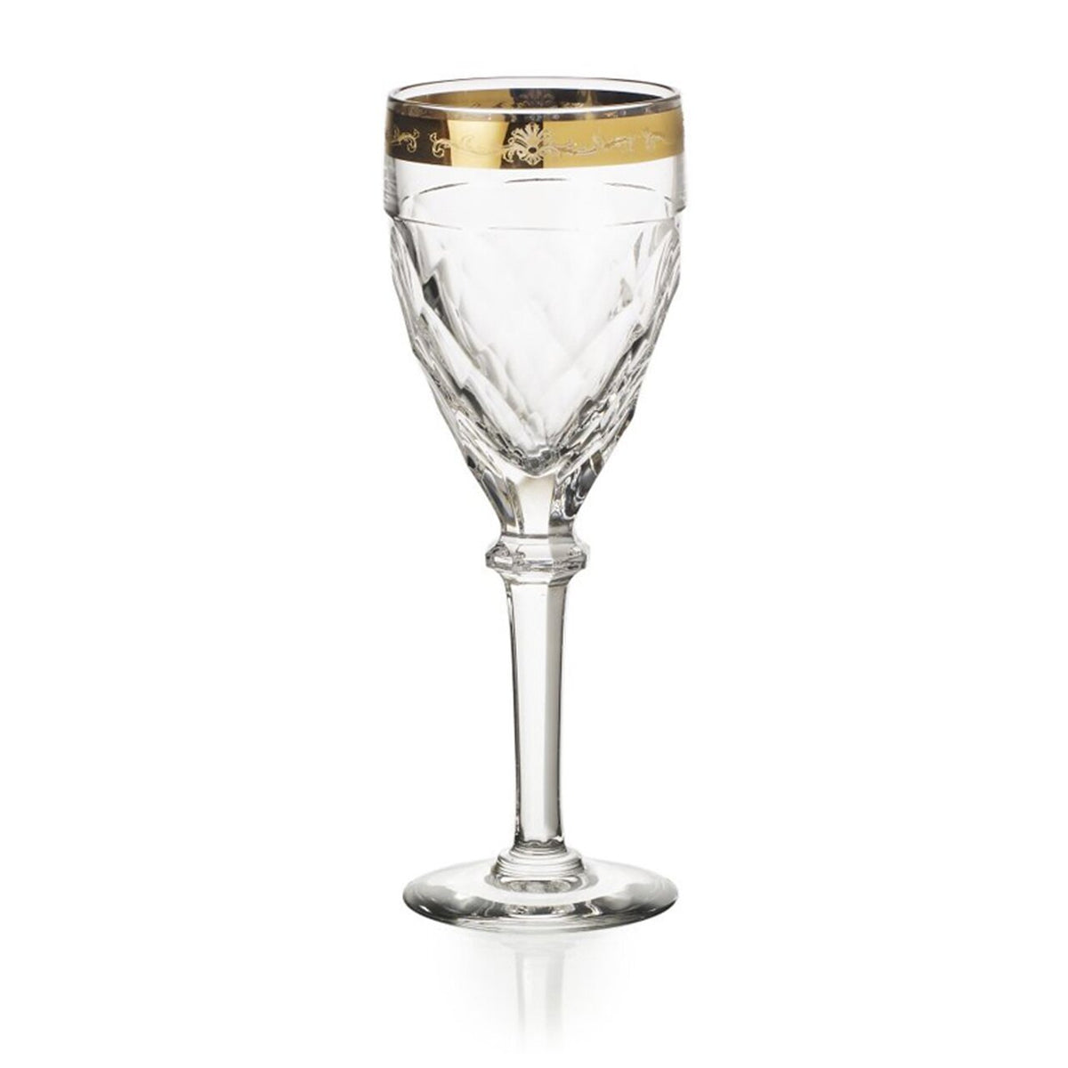 Vista Alegre Palazzo Gold Water Goblet on a white background